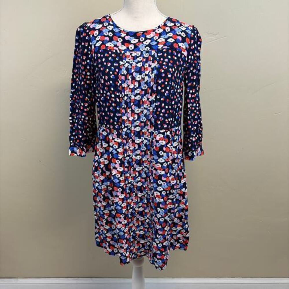 Boden Poppy Meadow Hotchpotch Pintock Contrast Dress Size 6R